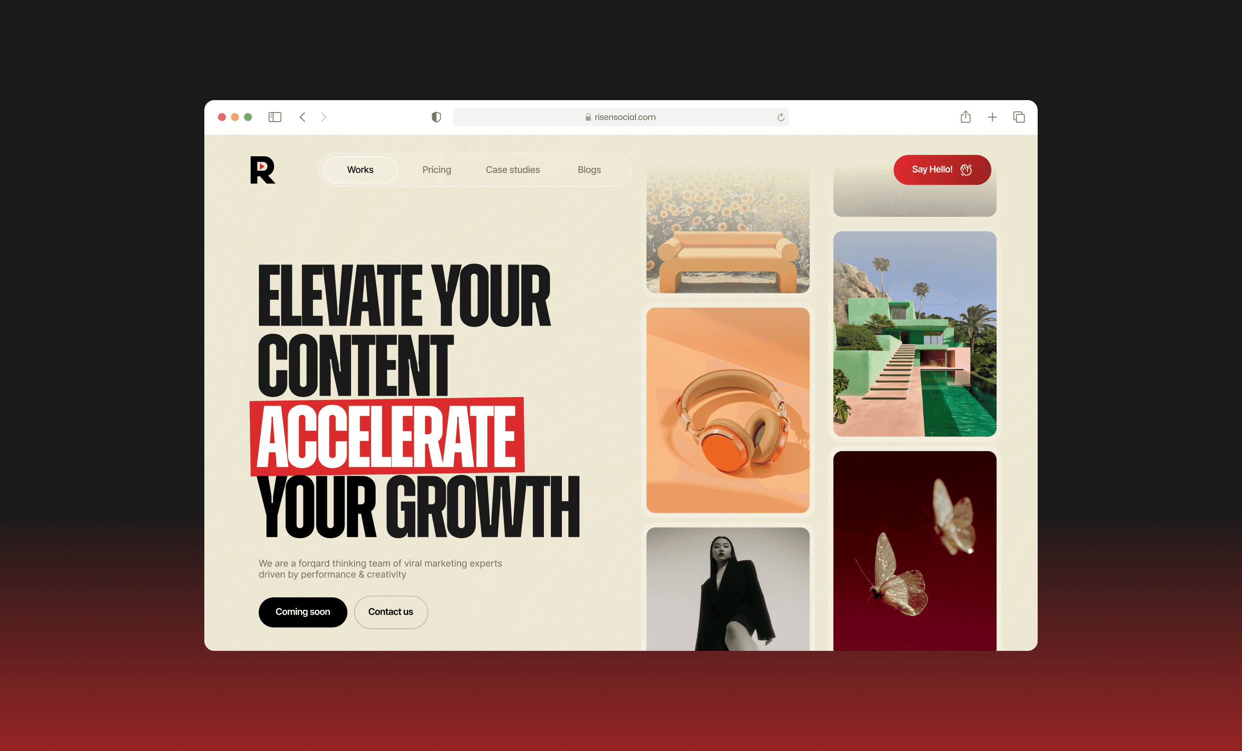 Risen Social — UI/UX Design, Webflow Development